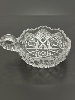 Imperial Glass Ohio Vintage 42576 Clear Early American Handled Nappy Bowl